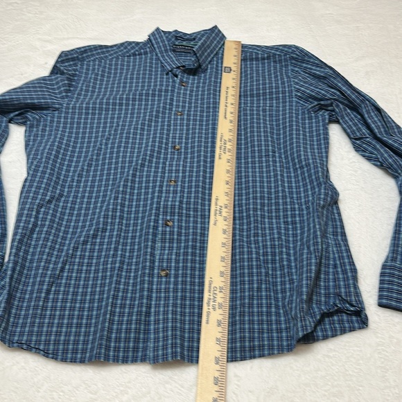 FISHHIPPIE Blue Casual Button Down Shirt with Checkered Pattern - Picture 7 of 8